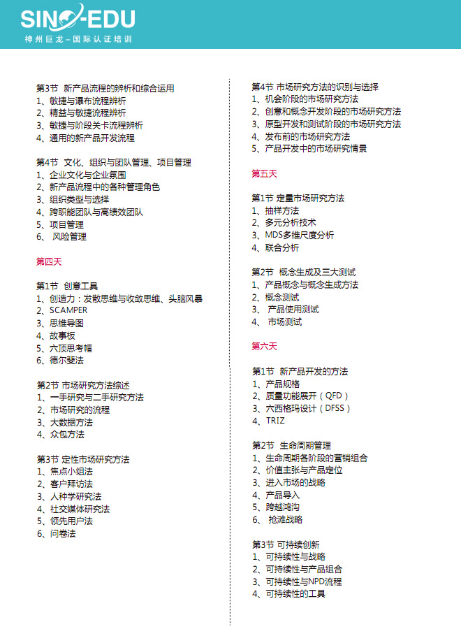 NPDP课程内容